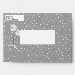 Enveloppe Daisy and Lady Bug Grey and White Pois