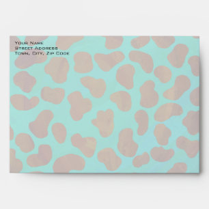 Enveloppe Dalmatien Marron et Sarcelle avec Monogramme