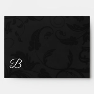 Enveloppe Damas en noir et argent avec Monogramme