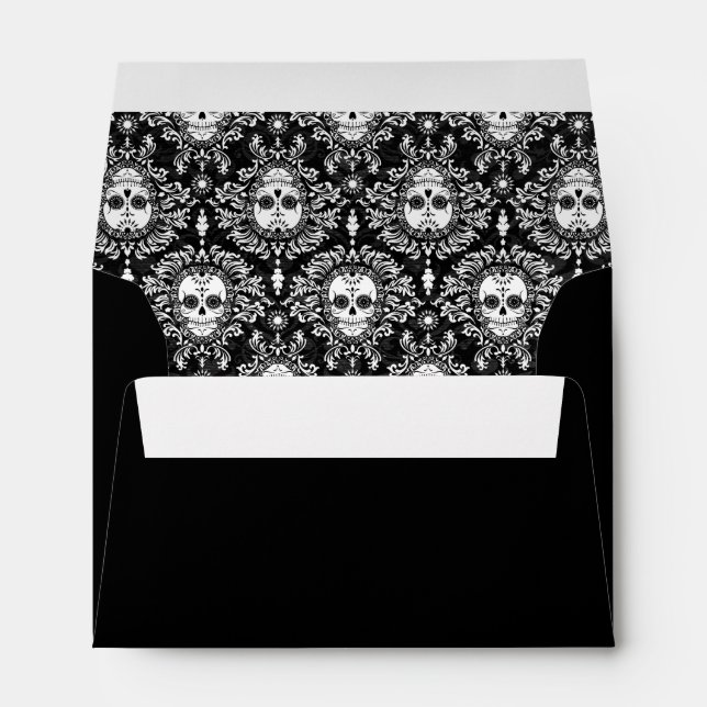 Enveloppe Damas mortes - Crânes de sucre chic sur mesure (Dos (Bas))