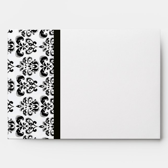 Enveloppe DAMASK, noir et blanc jaune (Devant)
