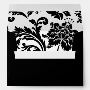 Enveloppe Damassé noir et blanc