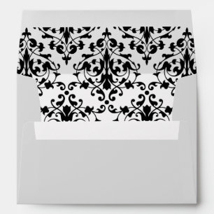 Enveloppe Damassé noire et blanche