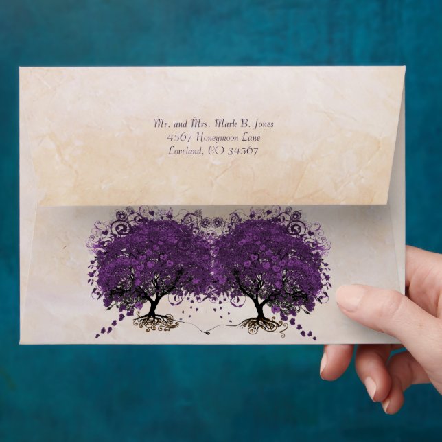 Enveloppe damassée à cœur en feuilles vieilli et d (Hand)