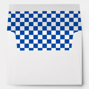 Enveloppe Damier bleu de cobalt classique