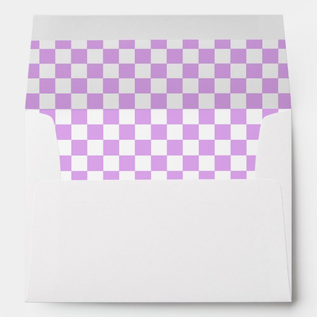 Enveloppe Damier lavande clair classique  (Dos (Bas))