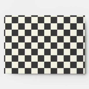 Enveloppe Damier noir décalé et blanc décalé