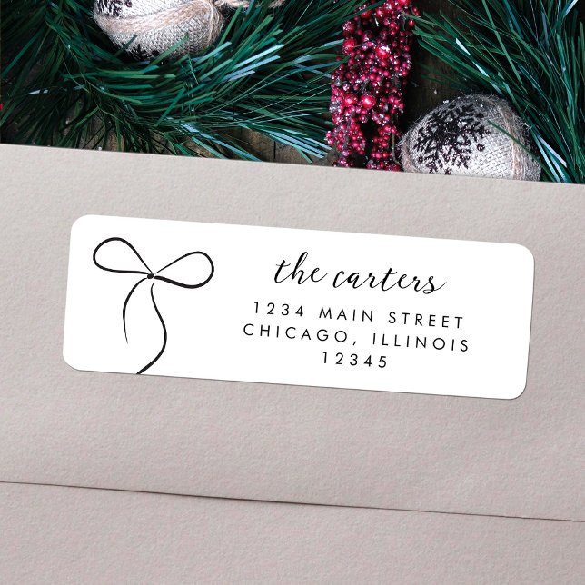 Enveloppé D'Amour Chic Bow Noir (Wrapped With Love Chic Black Bow Label)