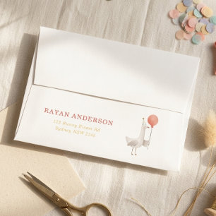 Enveloppe d'anniversaire Oie Silly Rose Adresse de