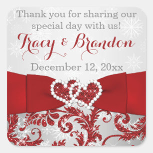 Enveloppé dans l'amour Joint Coeurs Sticker Mariag