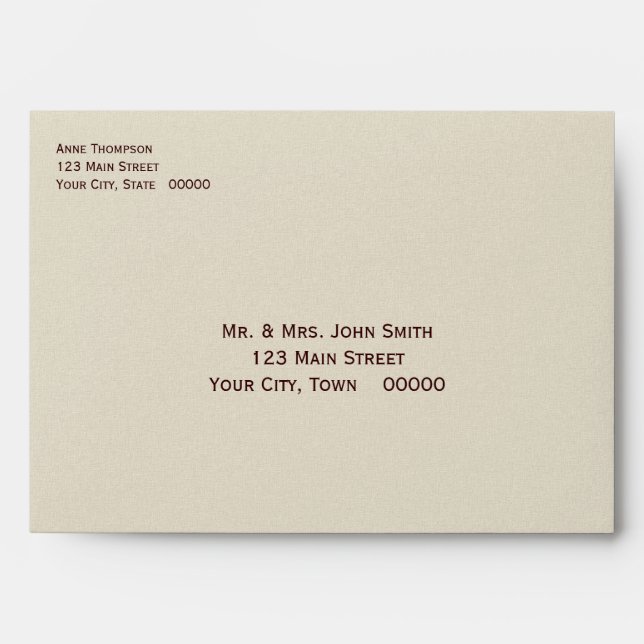 Enveloppe d'apparence en lin clair Tan (Devant)