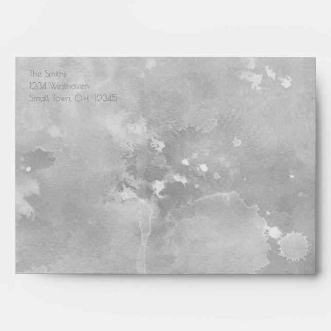 Enveloppe d'aquarelle argent moderne (Devant)