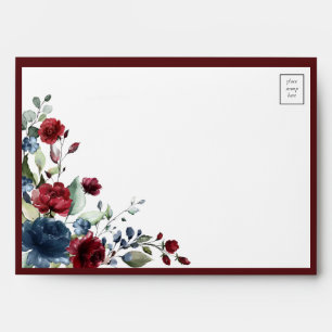 Enveloppe d'aquarelle bleu de la marine de Bourgog