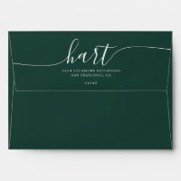 Dark Green avec White Script Adresse de retour