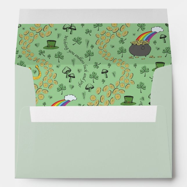 Enveloppe Dark Green St Patrick's Luck & Joy Irish Blessing (Dos (Bas))