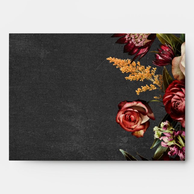 Enveloppe Dark Moody Bold Wild Flower Mariage (Devant)
