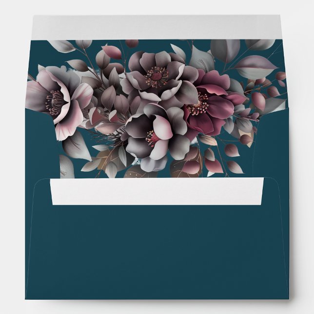Enveloppe Dark Teal, Dusty Purple, Dusty Lavender, Wedding | (Créateur téléchargé)