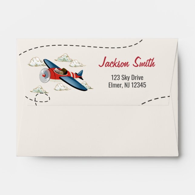 Enveloppe d'avion vintage (Dos (Haut rabat))