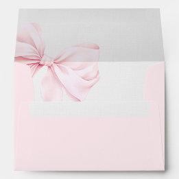 Enveloppe de Baby Shower avec Ruban Rose