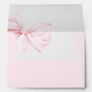 Enveloppe de Baby Shower avec Ruban Rose
