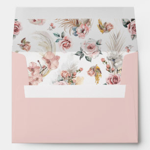 Enveloppe de Baby shower Boho Pampas Liner Floral