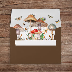 Enveloppe de Baby shower de champignons et d'insec