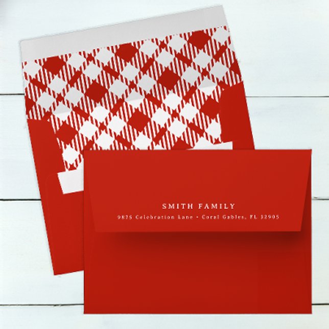 Enveloppe de Baby shower de pizza carrée rouge et  (Classic Red Envelope)