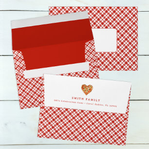 Enveloppe de Baby shower de pizza en forme de coeu