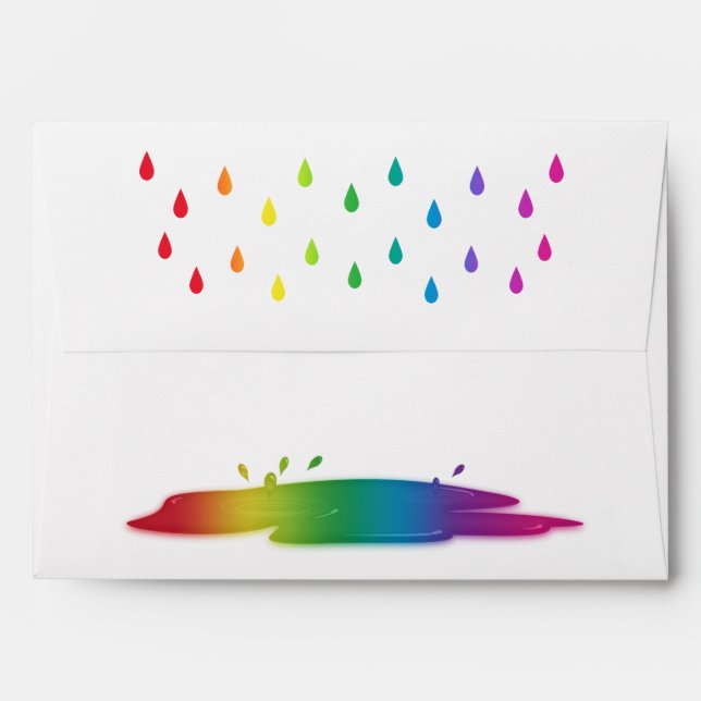Enveloppe de Baby shower de tableau noir Rainbow (Dos (Haut rabat))