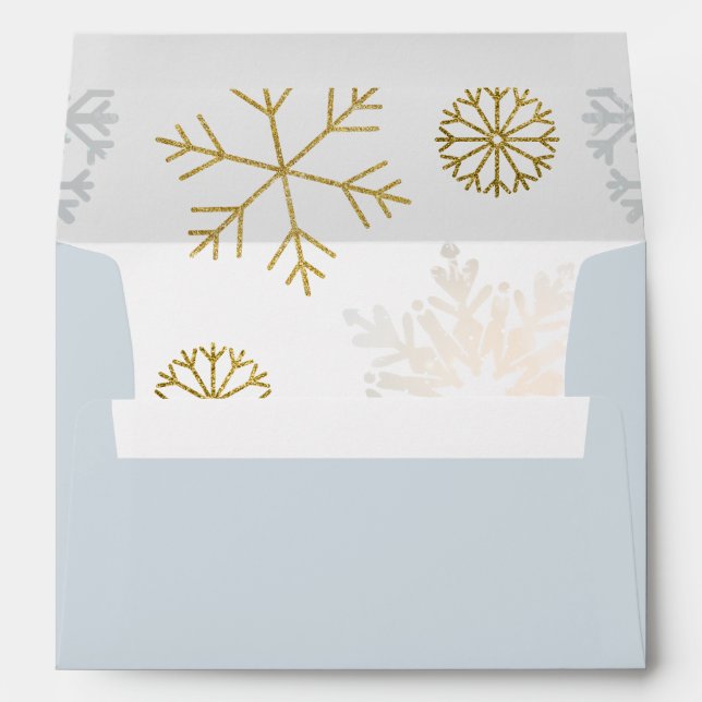 Enveloppe de Baby shower Dusty Blue Snowflake (Dos (Bas))