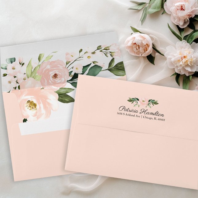 Enveloppe de Baby Shower Géométrique Or Rose Clair (Créateur téléchargé)
