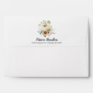Enveloppe de Baby Shower Greenery White Pumpkin au