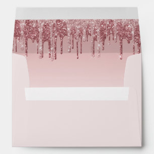 Enveloppe de Baby shower Parties scintillant rose