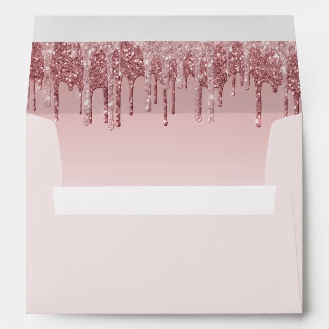 Enveloppe de Baby shower Parties scintillant rose (Dos (Bas))