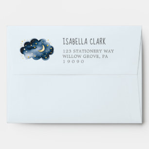 Enveloppe de Baby shower pour garçons Lune et Star