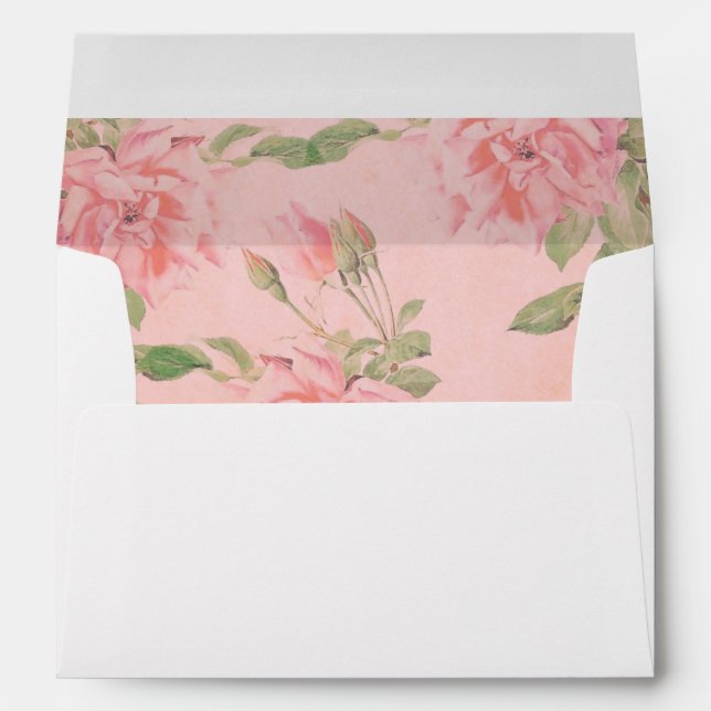 Enveloppe de Baby shower rose et vert (Dos (Bas))