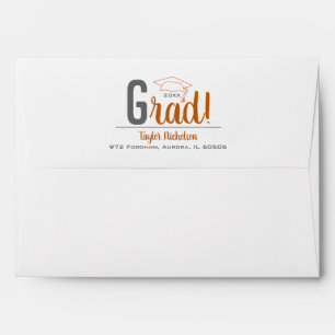 Enveloppe de capuchon de diplôme en orange et gris