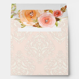 Enveloppe de Carré Mariage à l'aquarelle Damask