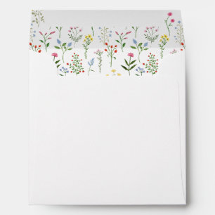 Enveloppe de carré mariage fleur sauvage coloré