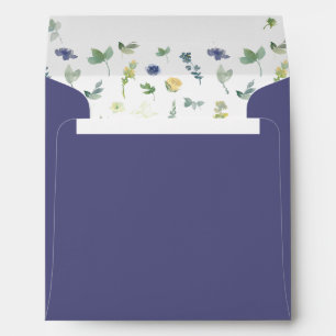 Enveloppe de carré mariage jaune bleu
