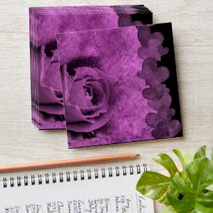 Enveloppe de Carré Rose et Coeurs violets