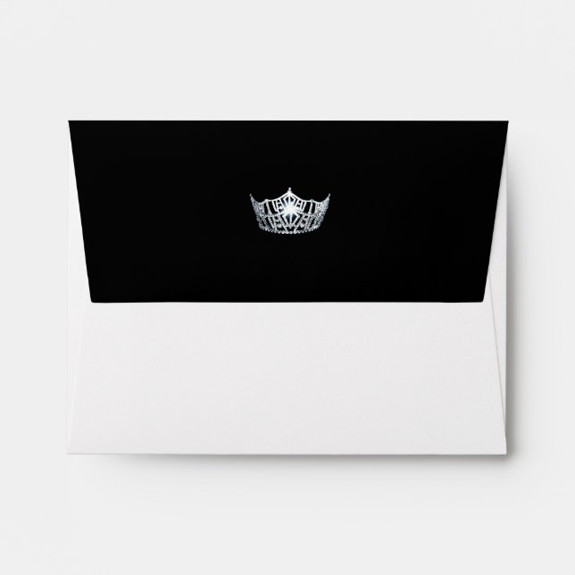 Enveloppe de carte A2 de Miss America Silver Crown (Dos (Haut rabat))