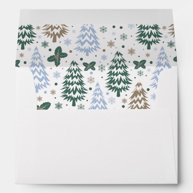 Enveloppe de carte Arbres de Vacances (Dos (Bas))
