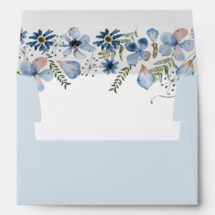 Enveloppe de carte Boho Dusty Blue Florals 5x7 mod