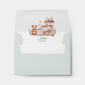 Enveloppe de carte cadeau de Noël verte de couleur