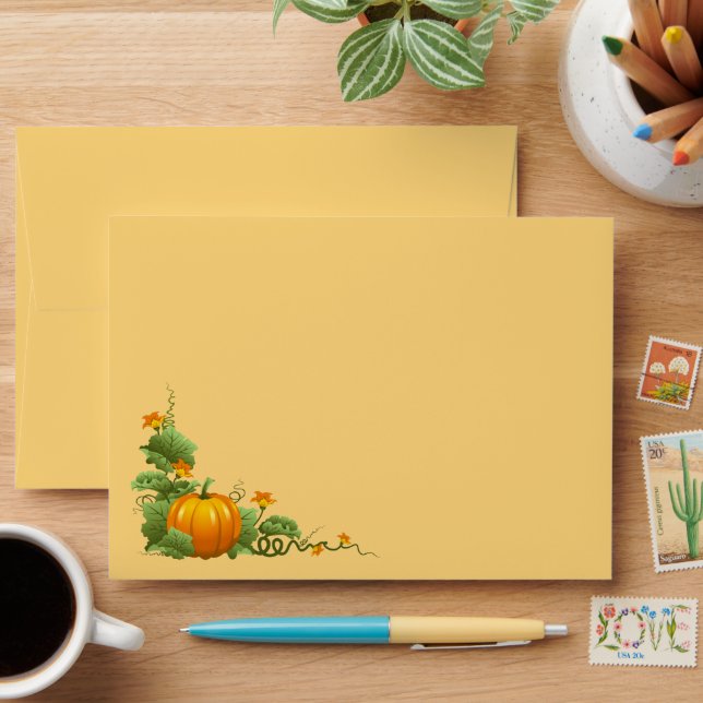 Enveloppe de carte Citrouille d'automne (Desk)