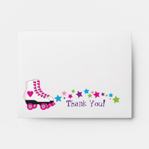 Enveloppe de carte de remerciements de patin de