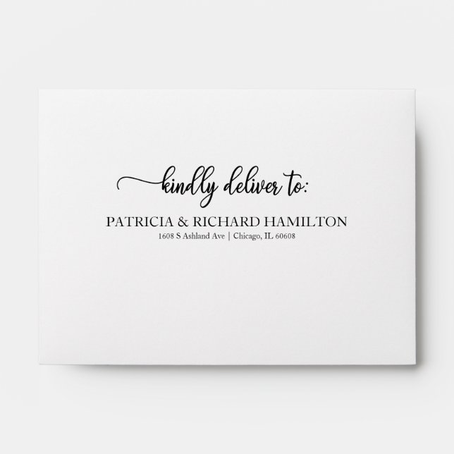 Enveloppe de carte de réponse mariage avec adresse (Devant)