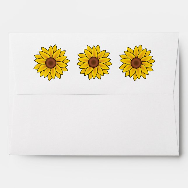 Enveloppe de carte de tournesols (Dos (Haut rabat))