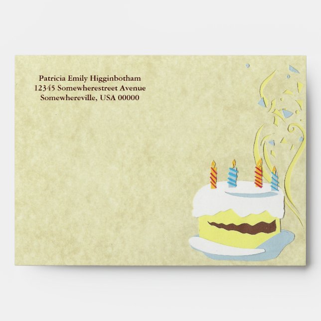 Enveloppe de carte de voeux pour gâteaux d'anniver (Devant)